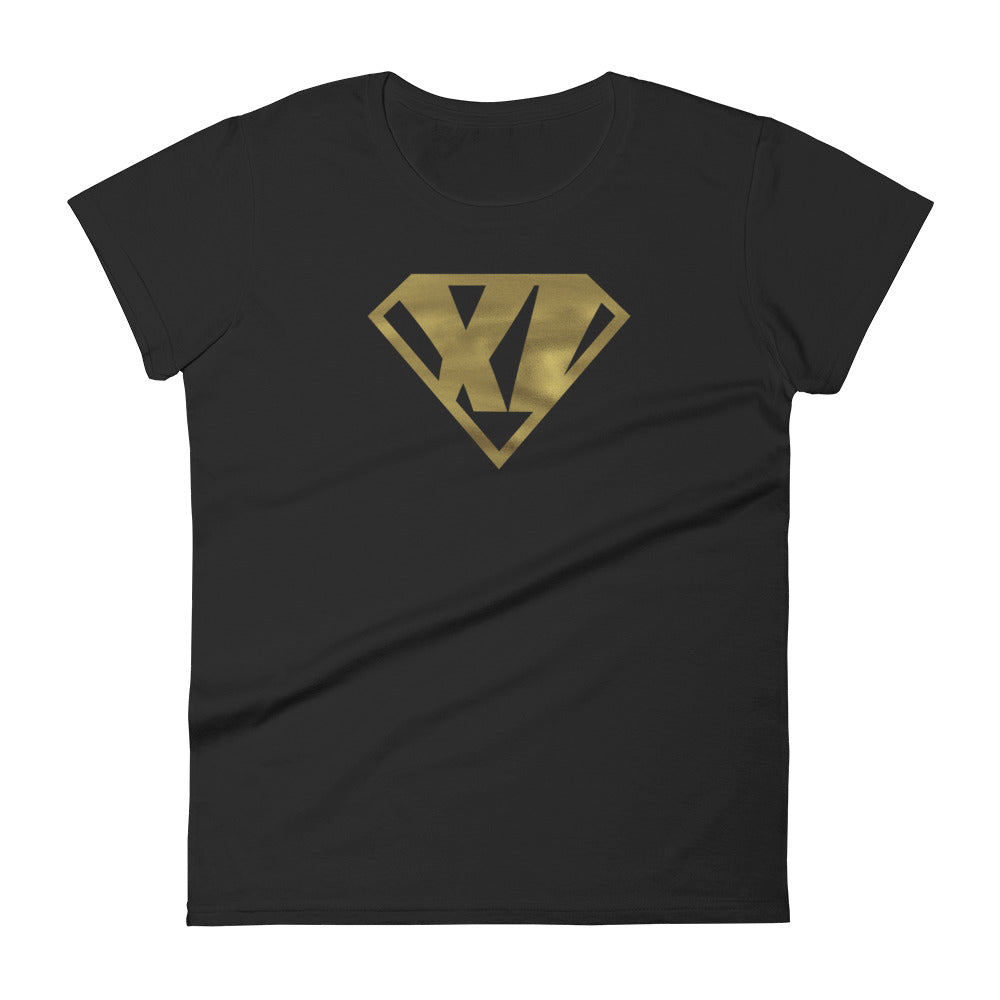XI Super Human - Gold | Feminine Cut T-Shirt